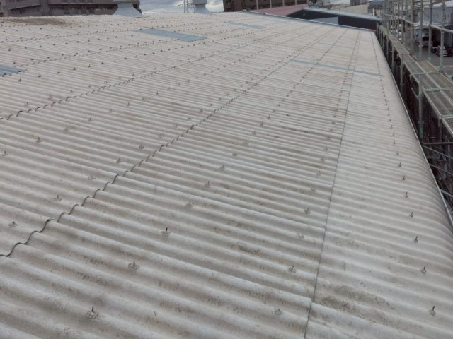 屋根　高圧洗浄後